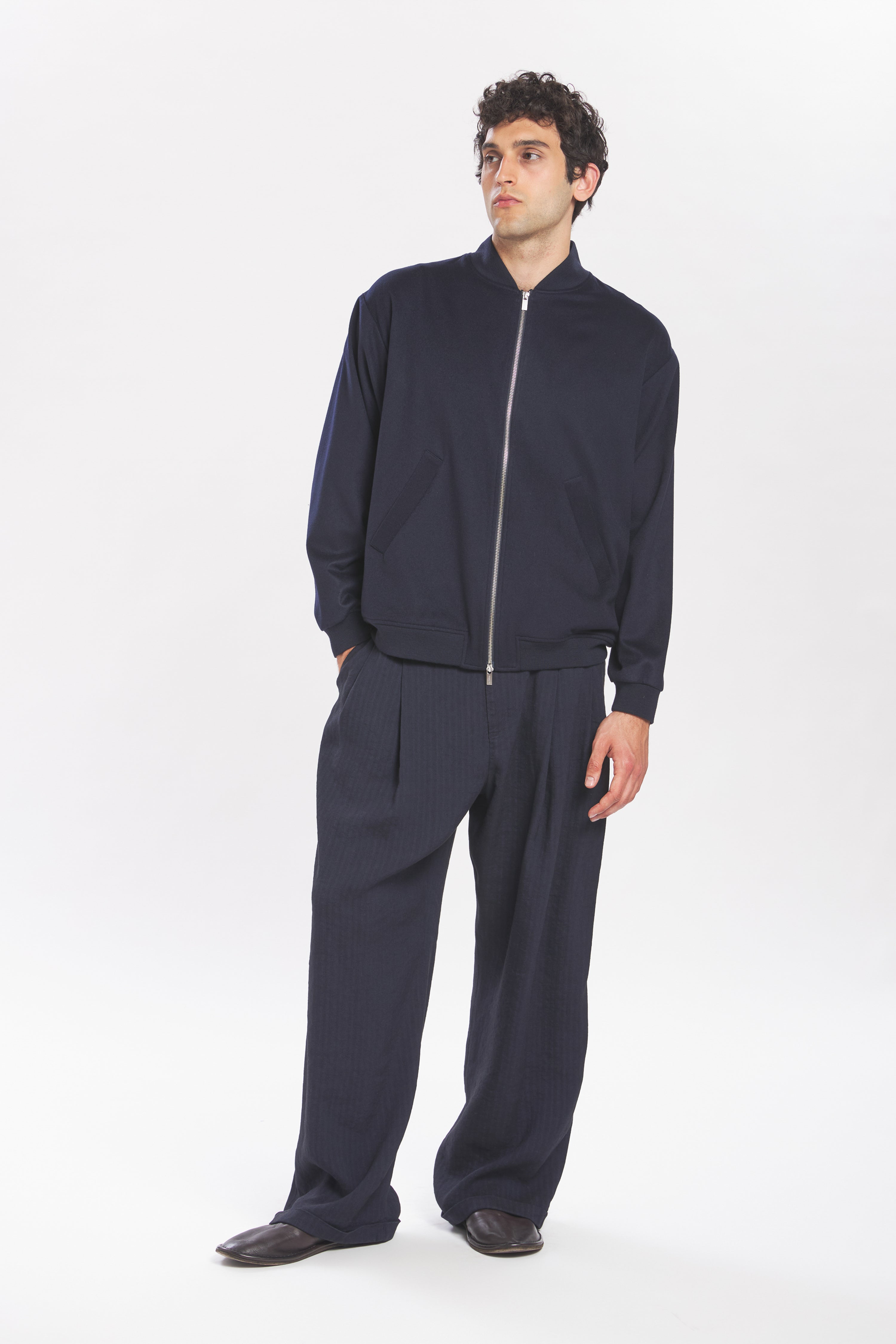 Blouson Gabier Cachemire Navy