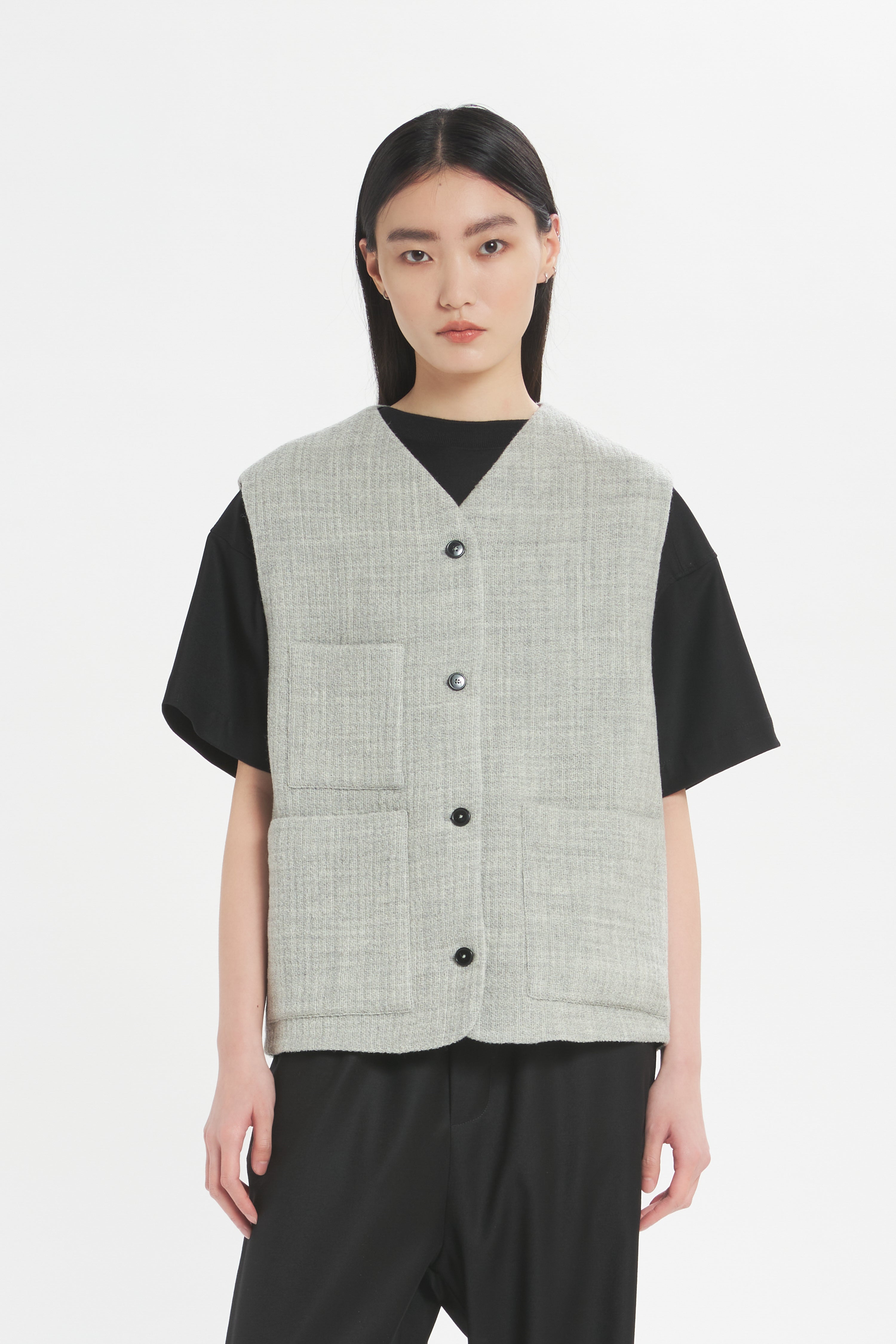 Gilet Ted Verticale Grigio
