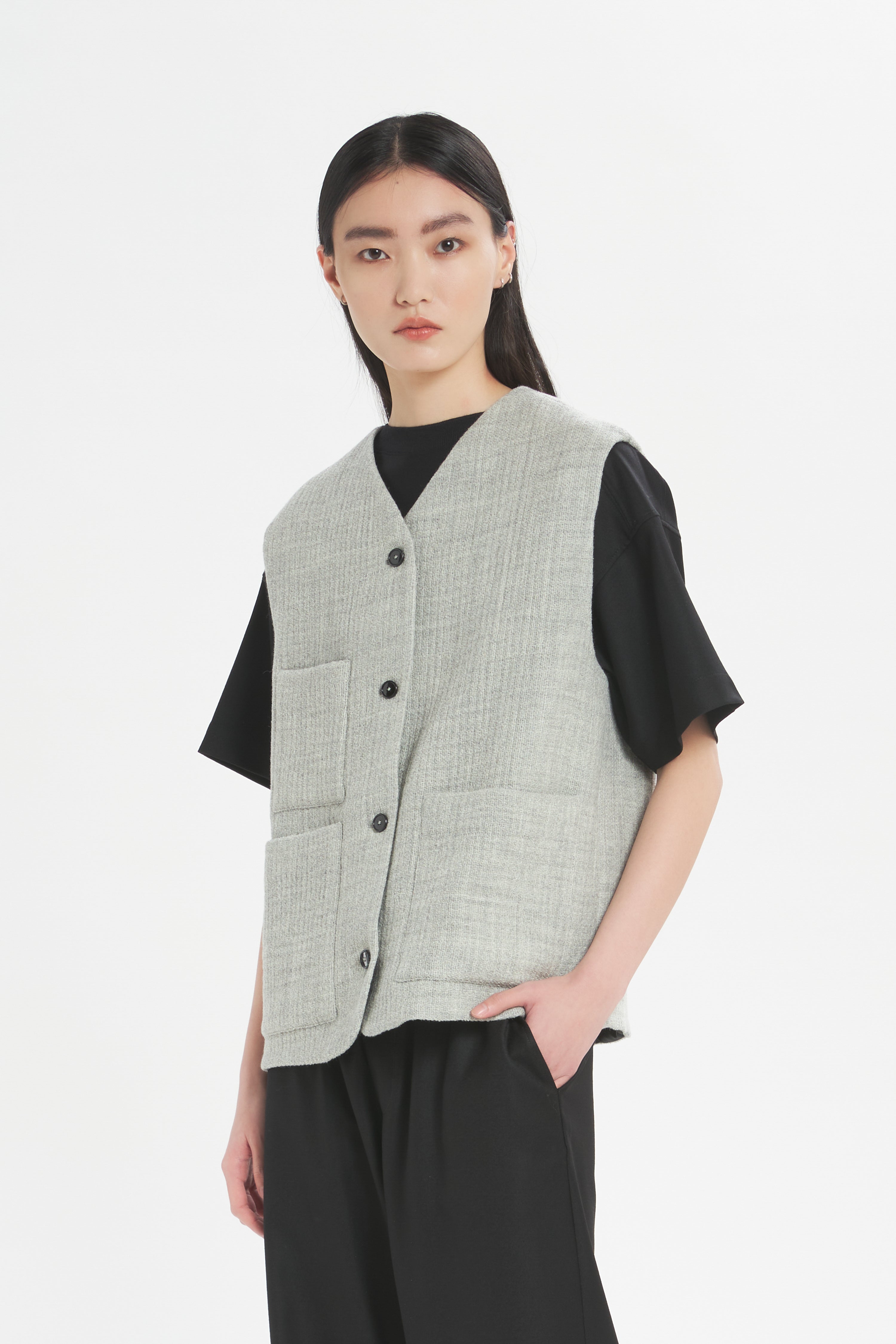 Gilet Ted Verticale Grigio