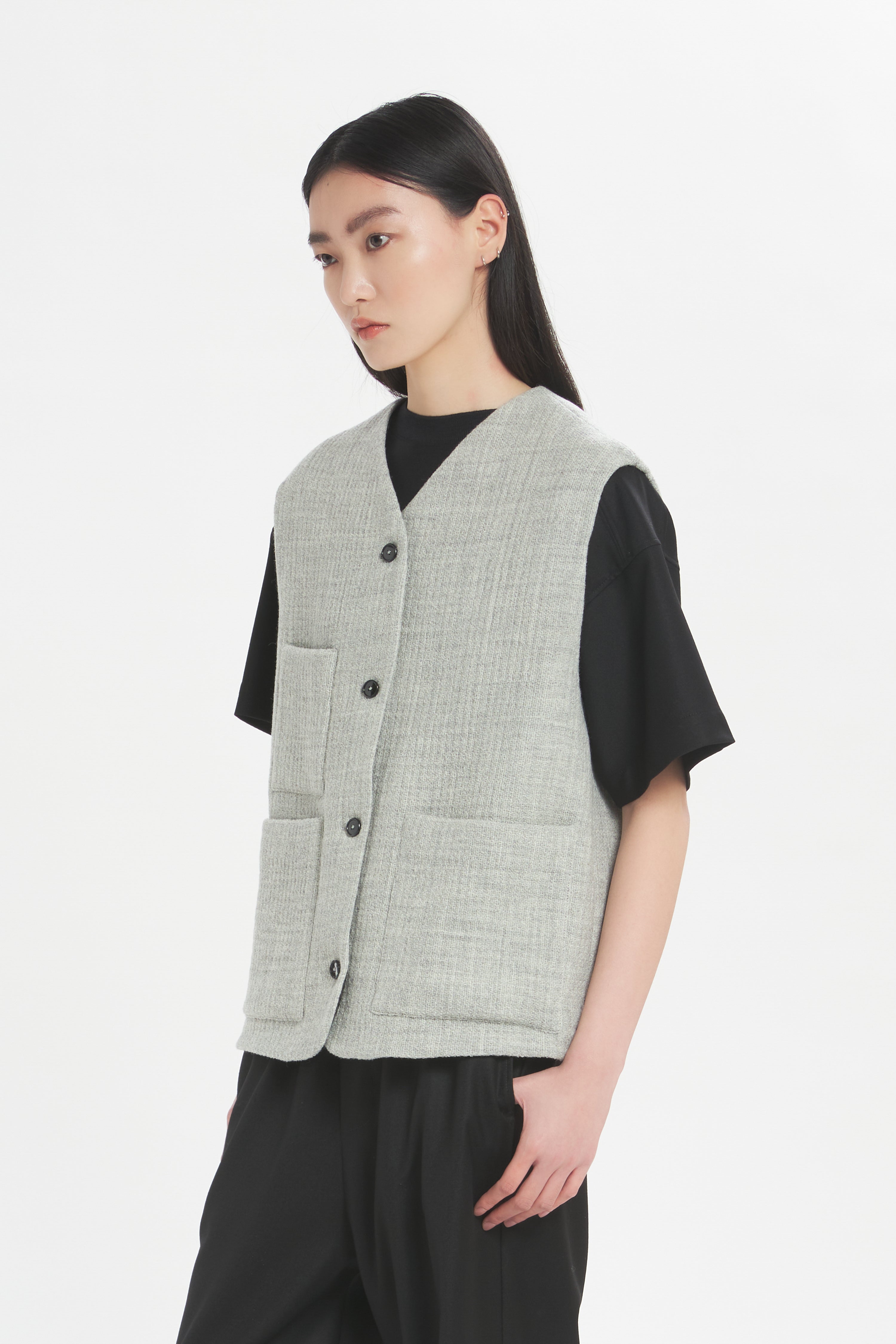 Gilet Ted Verticale Grigio