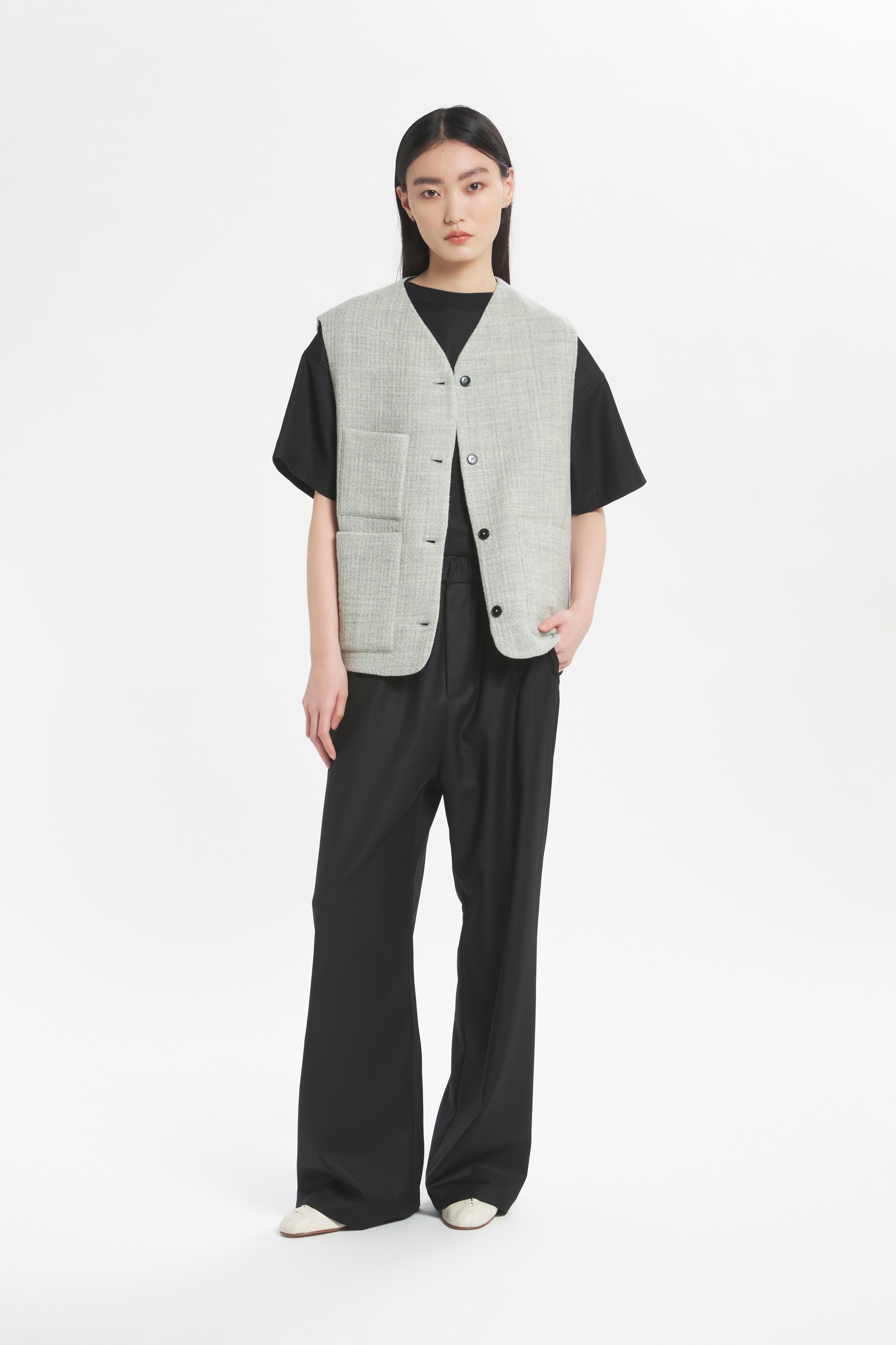 Gilet Ted Verticale Grigio