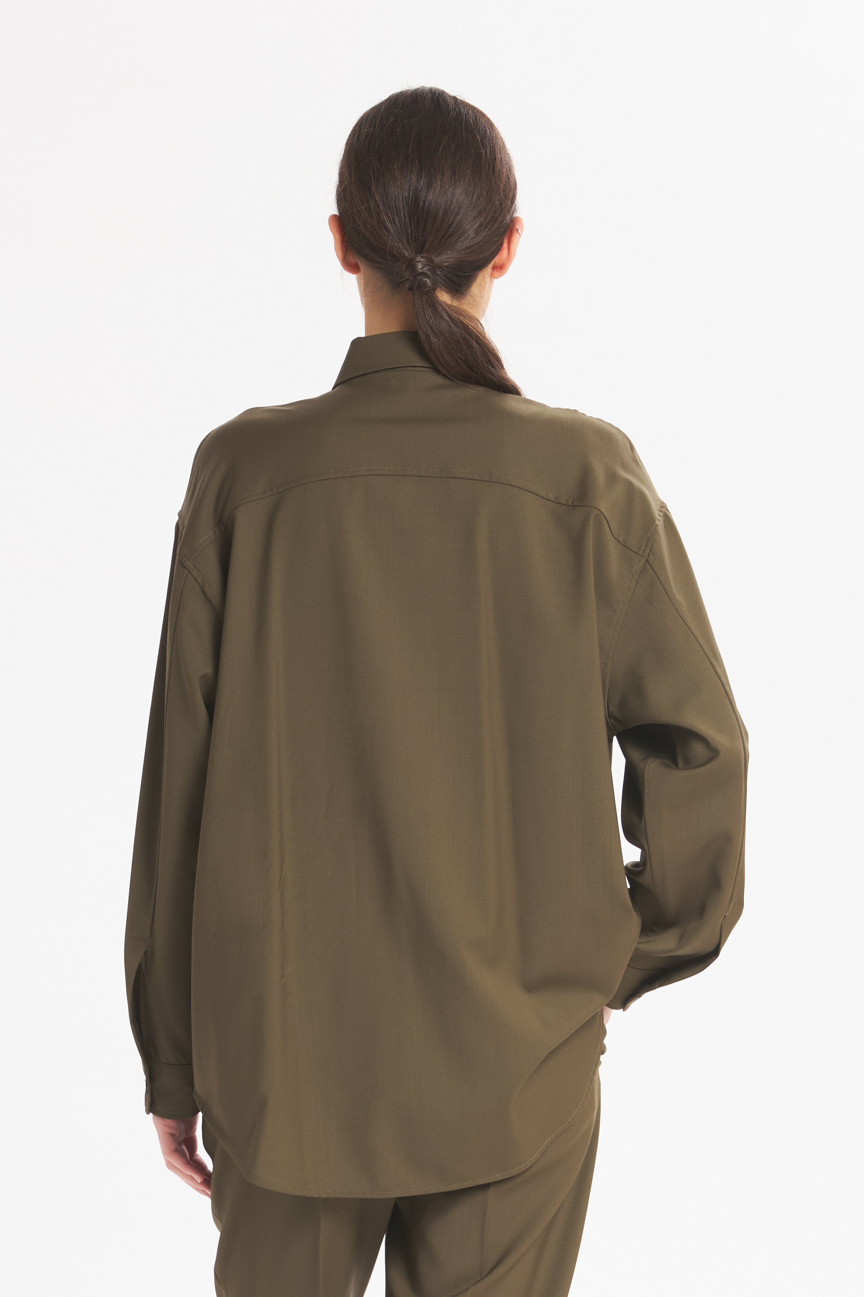 Overshirt Marcella Tropical Oliva