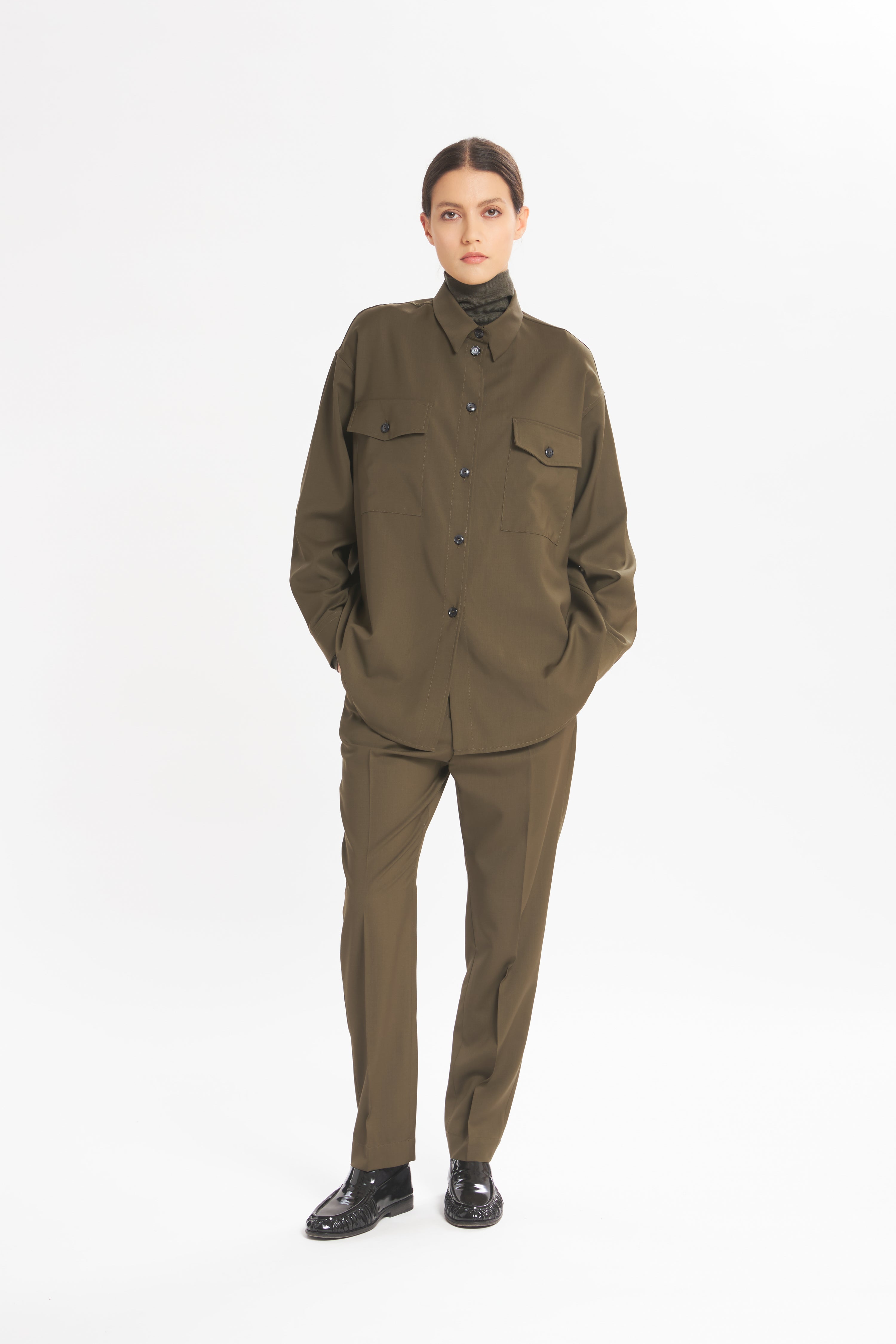 Overshirt Marcella Tropical Oliva