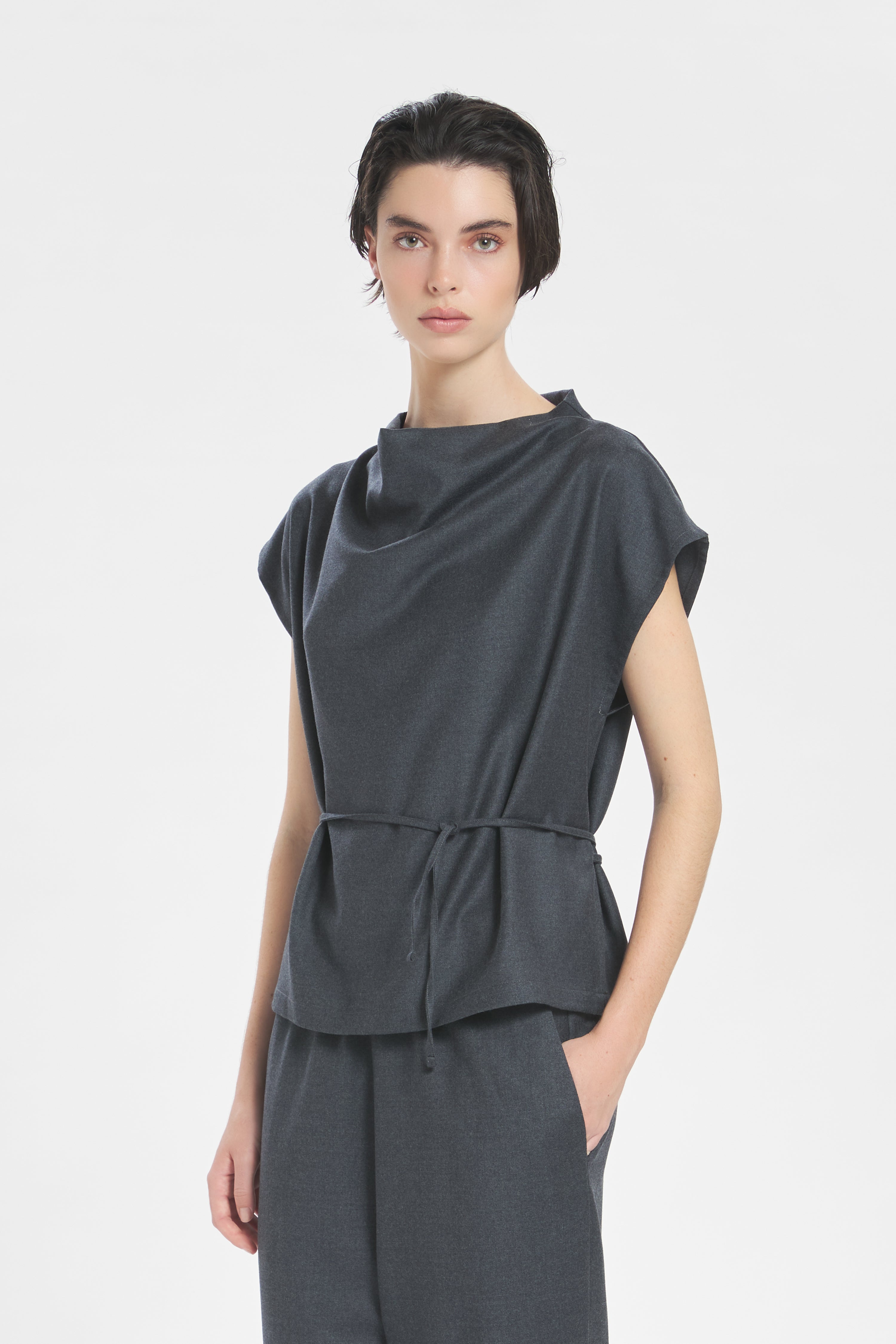 Top Bianchina Flan Grigio