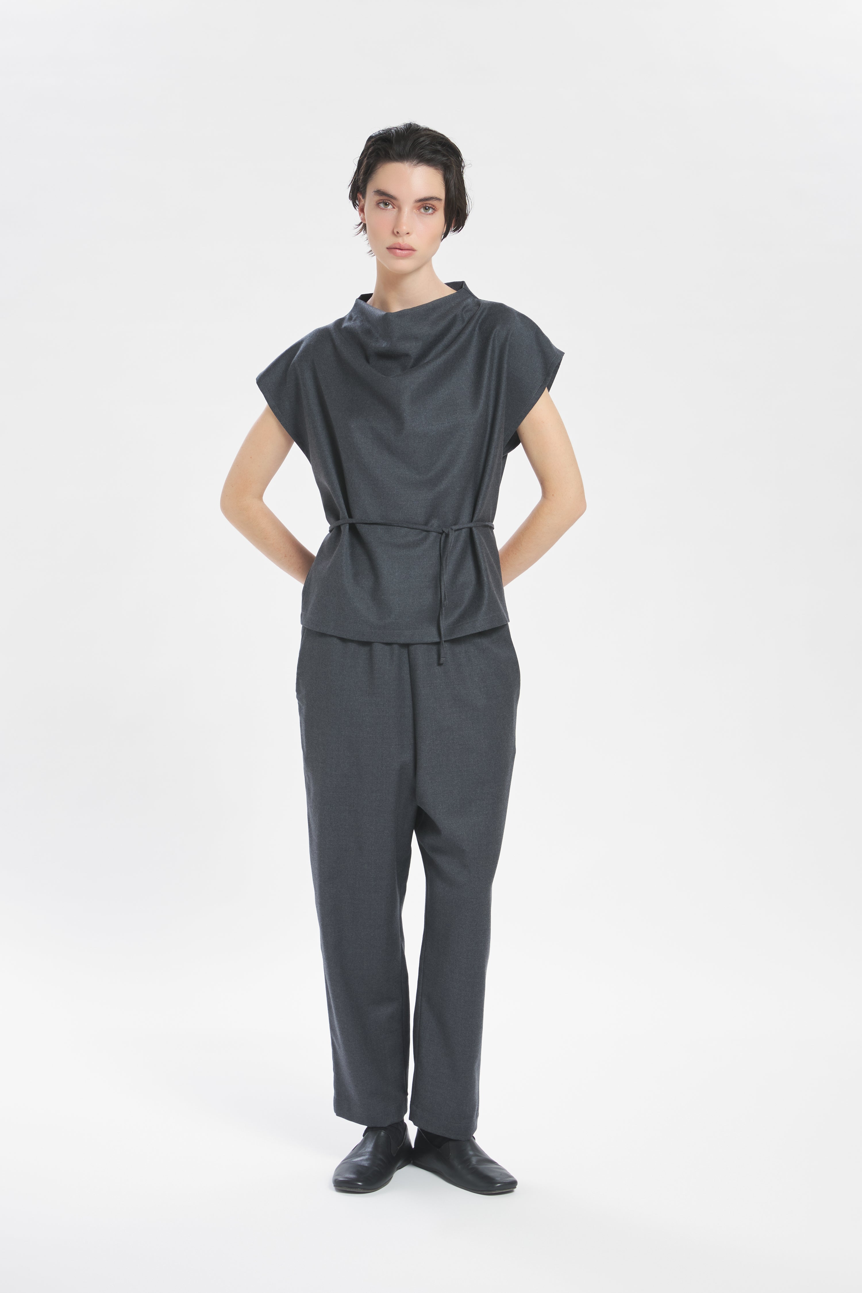 Top Bianchina Flan Grigio