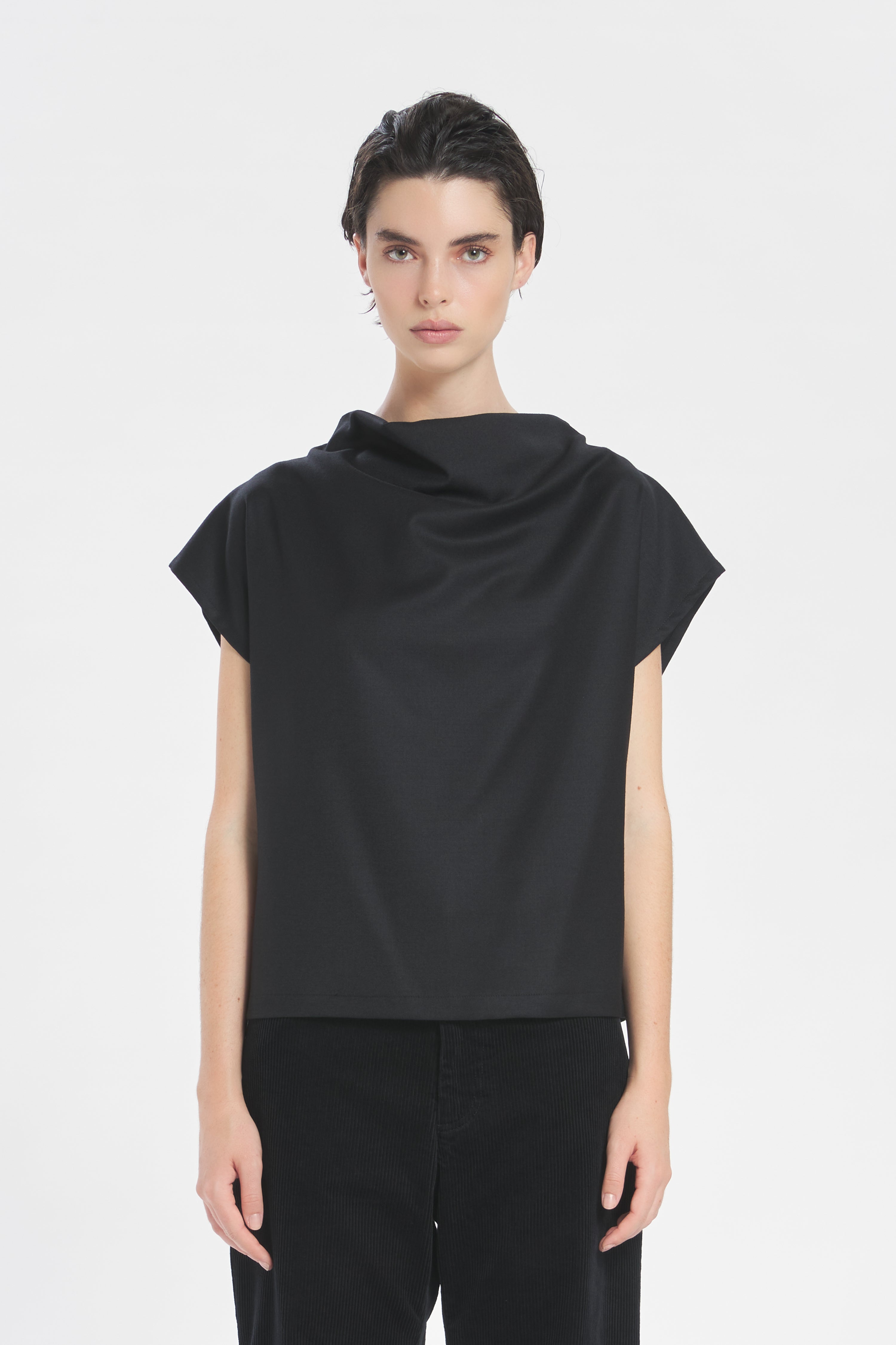 Top Bianchina Flan Nero