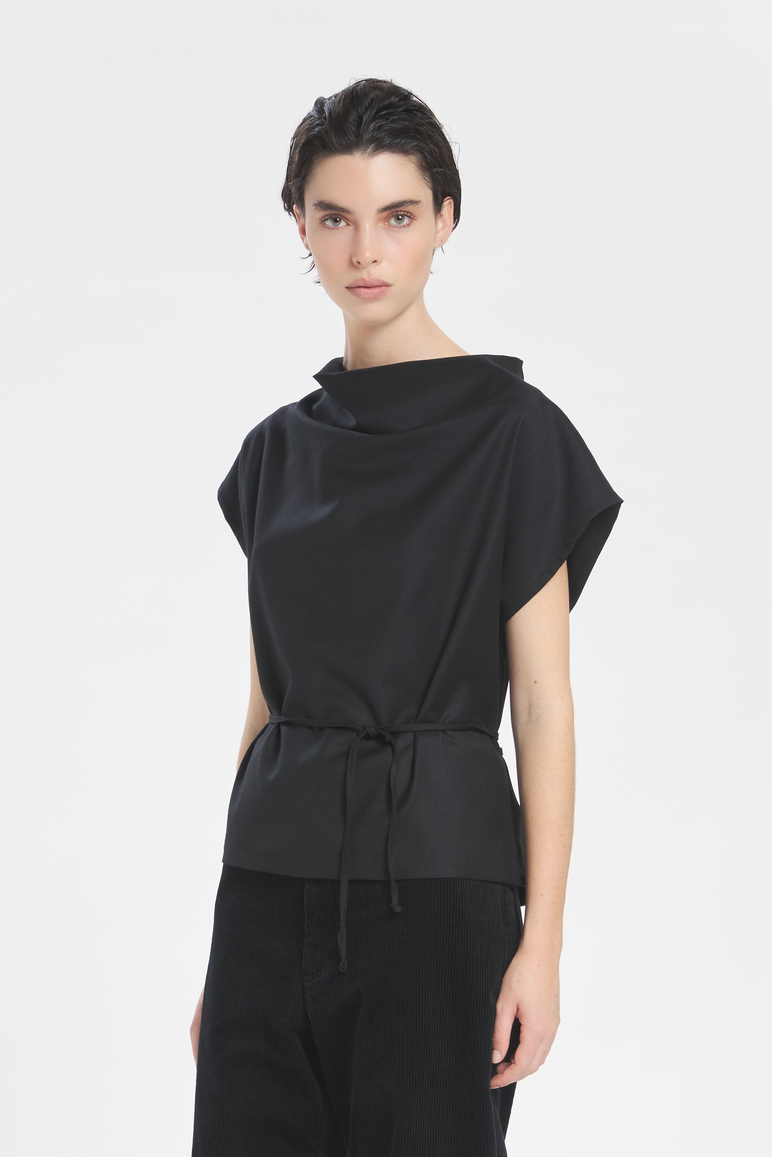 Top Bianchina Flan Nero