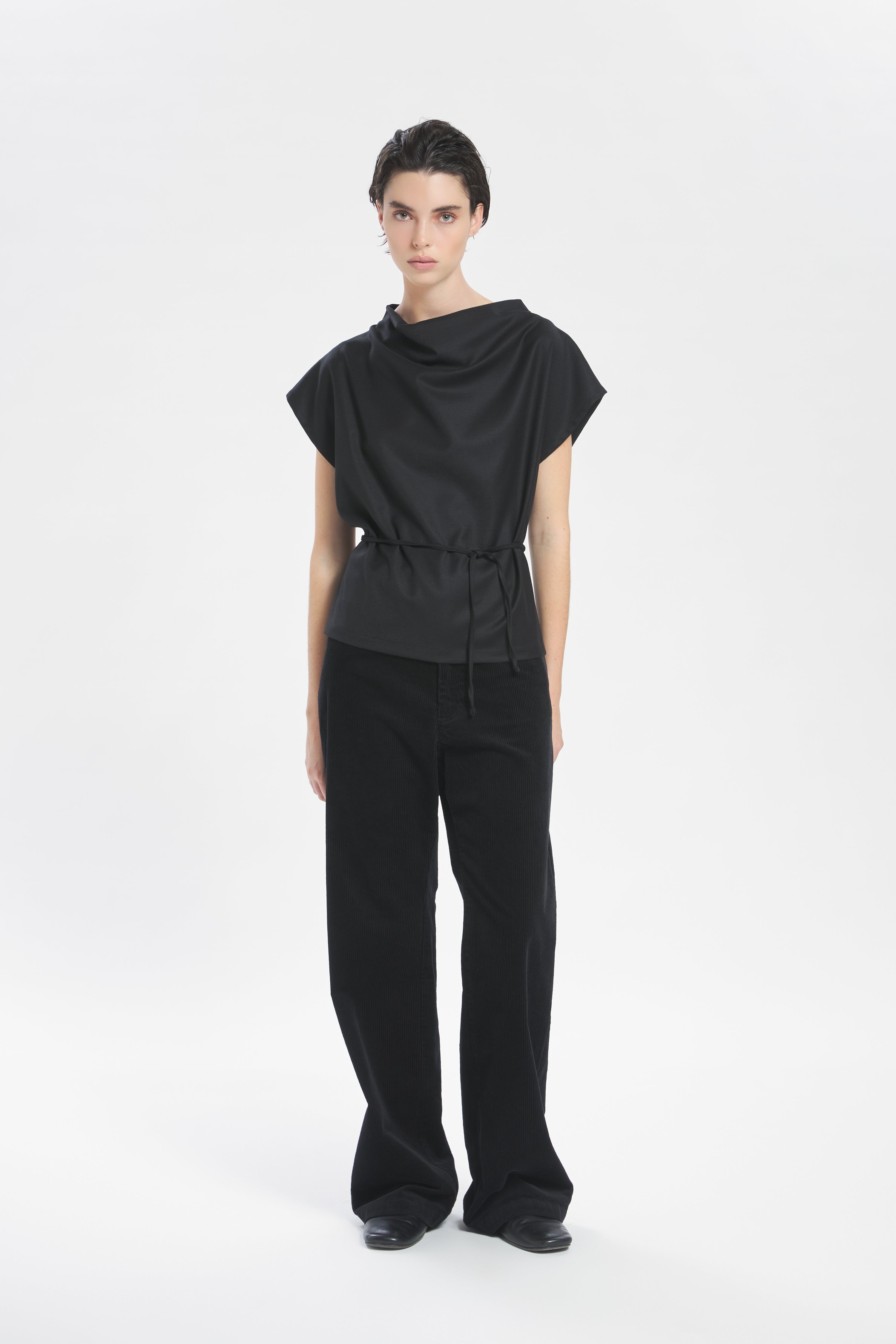 Top Bianchina Flan Nero