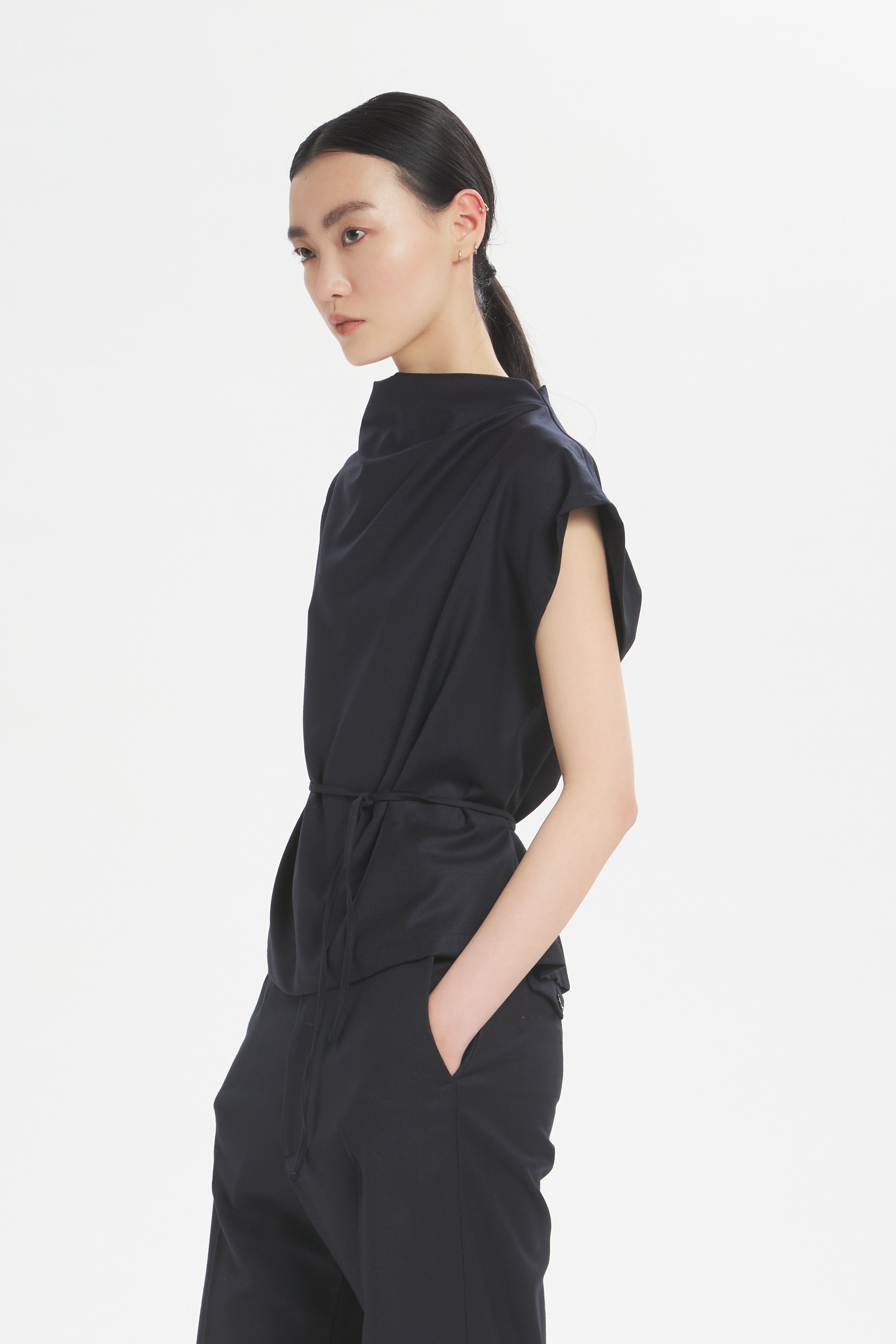 Top Bianchina Flan Navy