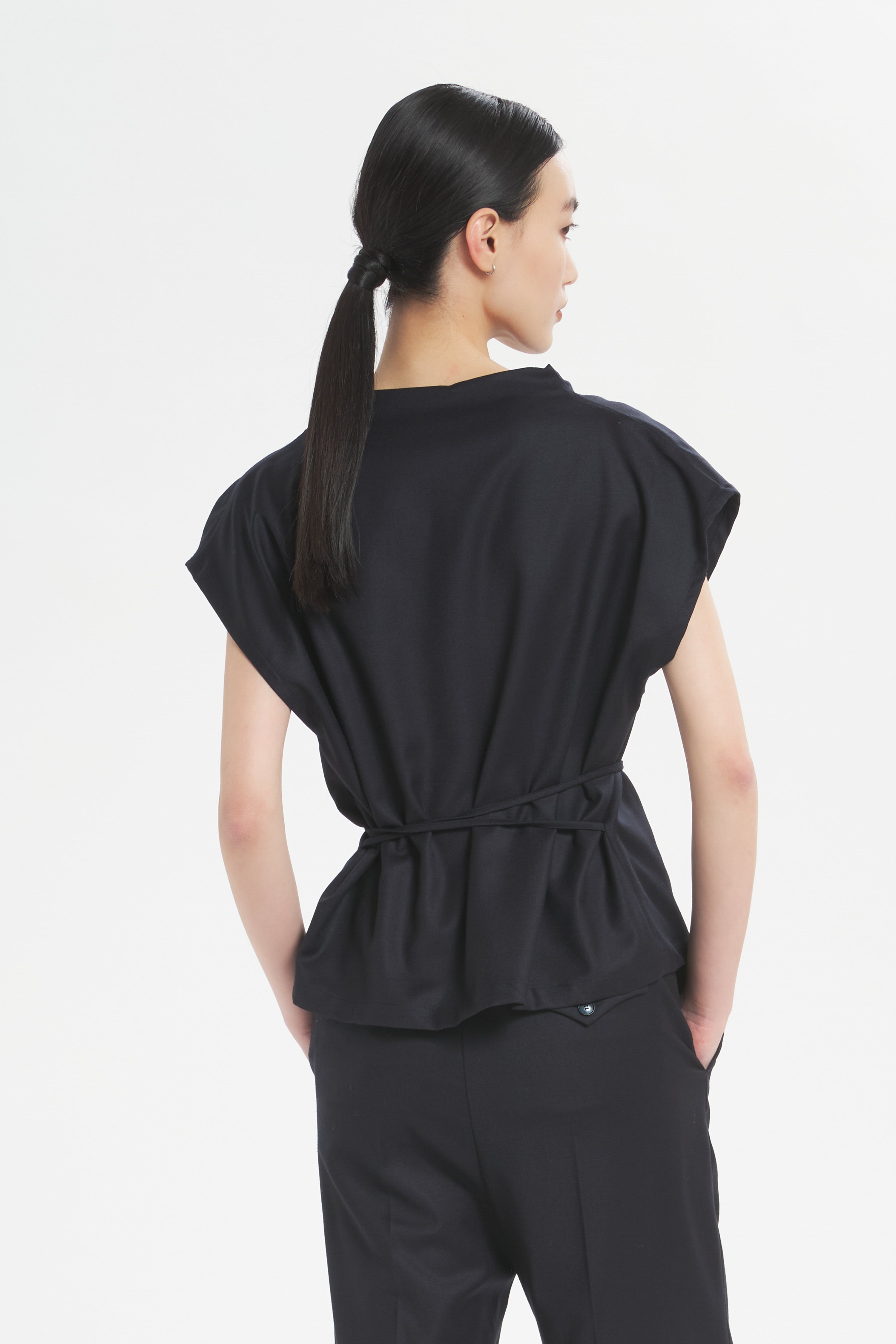 Top Bianchina Flan Navy