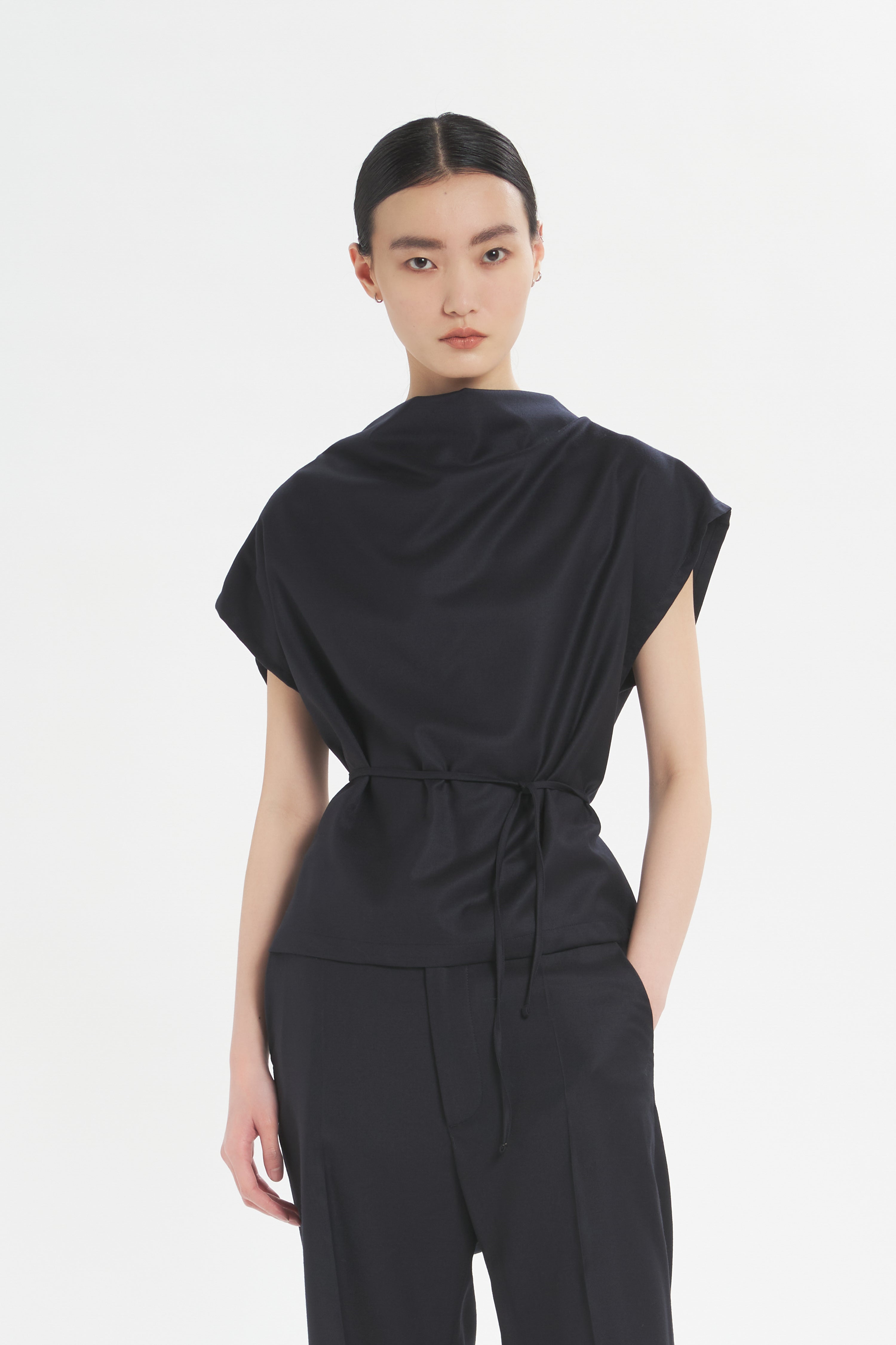 Top Bianchina Flan Navy