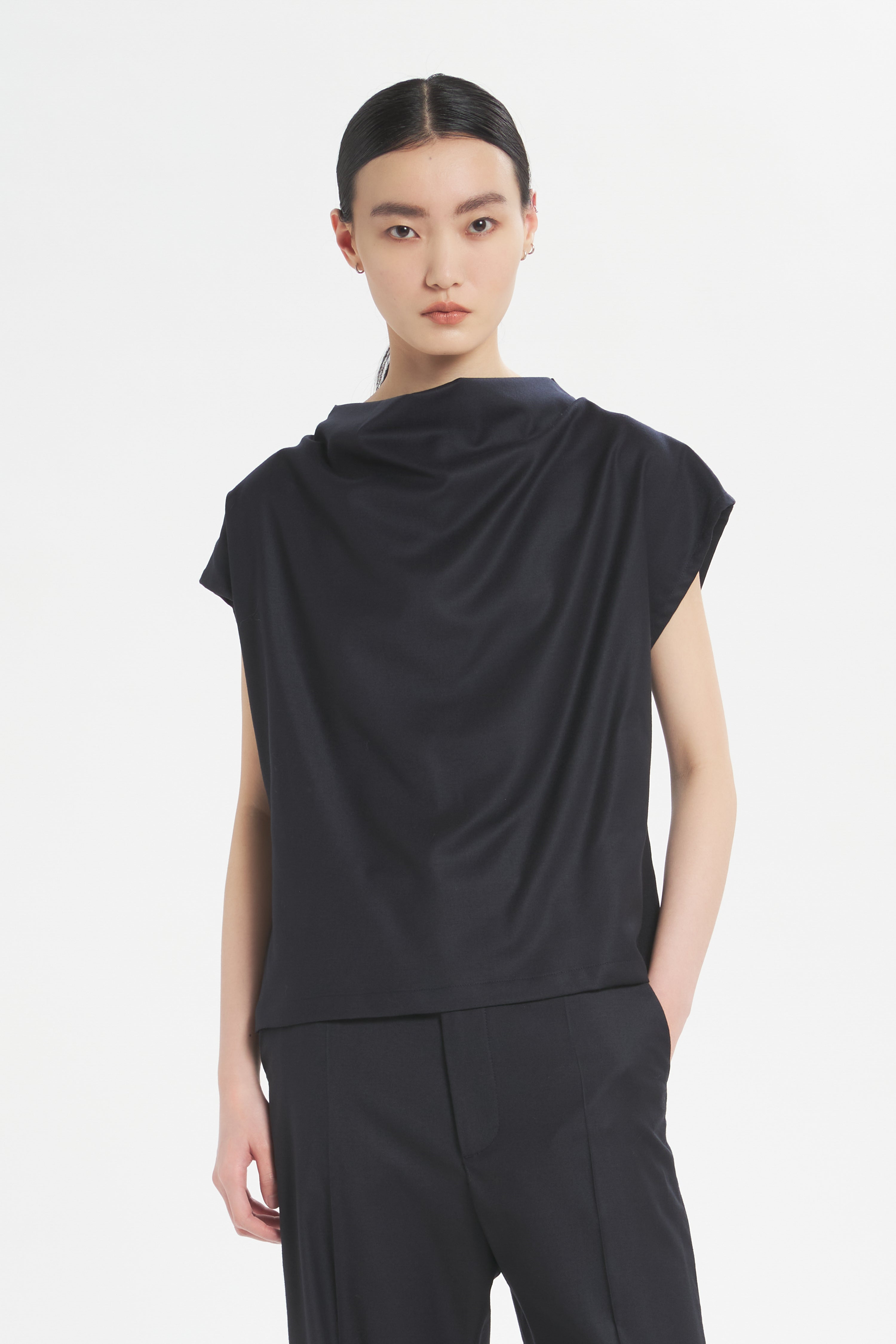 Top Bianchina Flan Navy